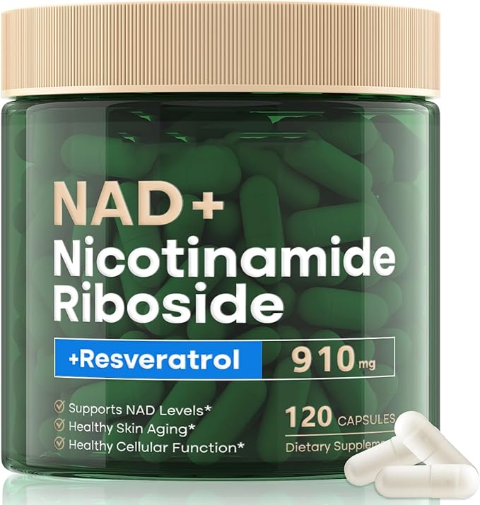 NAD Supplement 120 Capsules Liposomal Nicotinamide Riboside Resveratrol Quercetin NAD Nicotinamide Riboside Resveratrol 910mg for Women &amp Men NAD Supplement for Anti Aging and Cell Regenerati