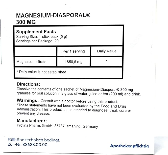 Magnesium Diasporal 300mg granules for Oral Solution