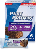Pure Protein Bars High Protein Nutritious Snacks to Support Energy Low Sugar Gluten Free Chewy Chocolate Chip 1.76oz 6 Count (Pack of 2)