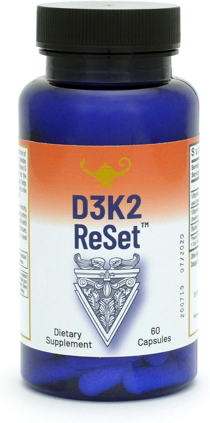 RnA ReSet D3K2 Reset – 4000 IU Vitamin D3 &amp 100 mcg K2 Supplement (60 Capsules) NSF Certified