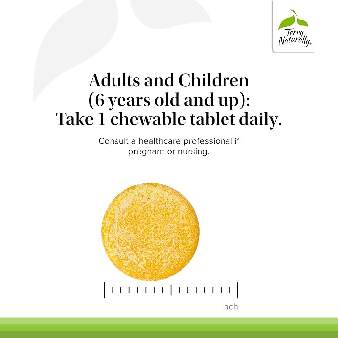 Terry Naturally CuraMed 100 mg Curcumin Complex - Enhanced Absorption Curcumin Supplement with Turmeric - Brain &amp Liver Health Support Supplement - Vegan Dietary Supplement - 60 Chewable Tablets