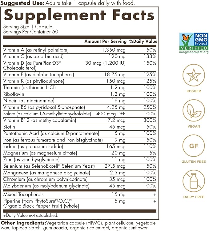 SOLGAR One a Day Women &amp Mens Bundle:Daily Women's Multi Whole Body Support 60 Servings + Daily Men's Multivitamin Whole Body Support Supplement 60 Servings