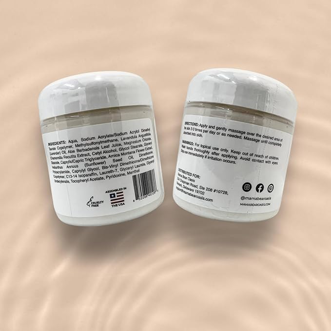 Mama Bear Oasis Lotion - Magnesium Cream - Lavender Magnesium Lotion for Foot Hands Legs Toes Includes Arnica Vitamin B6 Aloe Vera MSM (Pack of 2)