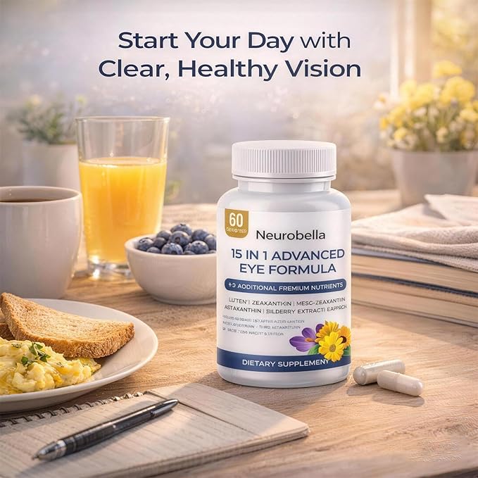 15-in-1 Advanced Eye Formula Eye Support Formula for Daily Comfort with Lutein Zinc Luteolin 60 Capsules