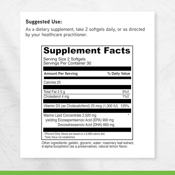 DAVINCI Labs Omega 3 HP-D - Dietary Supplement to Support Immune System Healthy Joints and Cardiovascular and Skin Health* - with Vitamin D3 and More - Gluten-Free - 60 Softgels