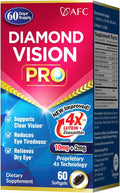 AFC Japan Diamond Vision PRO – Improved Up-Sized Formula - Lutein &amp Zeaxanthin 4X with Eye Vitamins – Visual Health Supplement for Adults Screen Exposure Night Use 60 Softgels
