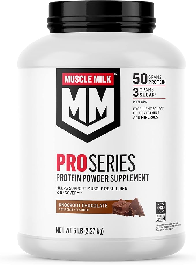 Muscle Milk Pro Series Protein Powder Supplement Knockout Chocolate 5 Pound &amp Pro Series Protein Powder Supplement Intense Vanilla 5 Pound