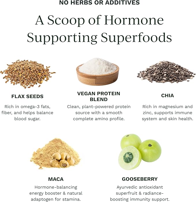 Monthly Hormone Balance Bundle – 2 Nourishing Vanilla Protein Powders + 2 Dark Cacao Ritual Spreads – Plant-Based Vegan Gluten-Free – PMS &amp Menopause Relief with Superfood Nutrition