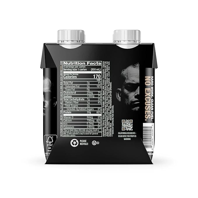 Jocko-Fuel Protein Shake Sweet Cream Coffee Flavor 2 box 30g High Protein Keto Friendly Ready to Drink Shake for Breakfast Post Workout Recovery Low Sugar Energy Drink (11 Fl Oz Sweet Cream Cof