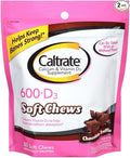Caltrate 600+D Soft Chews Chocolate Truffle 60 Count (2 Pack)