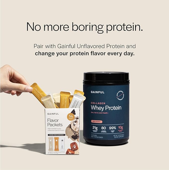 Gainful Isolate Only Whey Protein Powder + Sweet Treat Flavor Bundle 25g Clean Protein Supports Lean Muscle and Recovery Virtually Lactose-Free Ultra Versatile 14 Servings + 14 Flavor Sticks