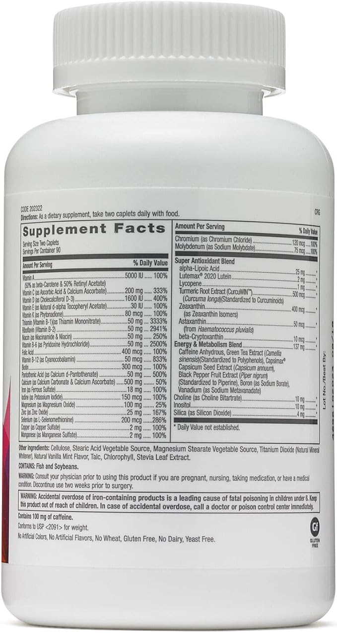 GNC Womens Ultra Mega Energy and Metabolism Multivitamin for Women 180 Count for Increased Energy Metablism and Calorie Burning