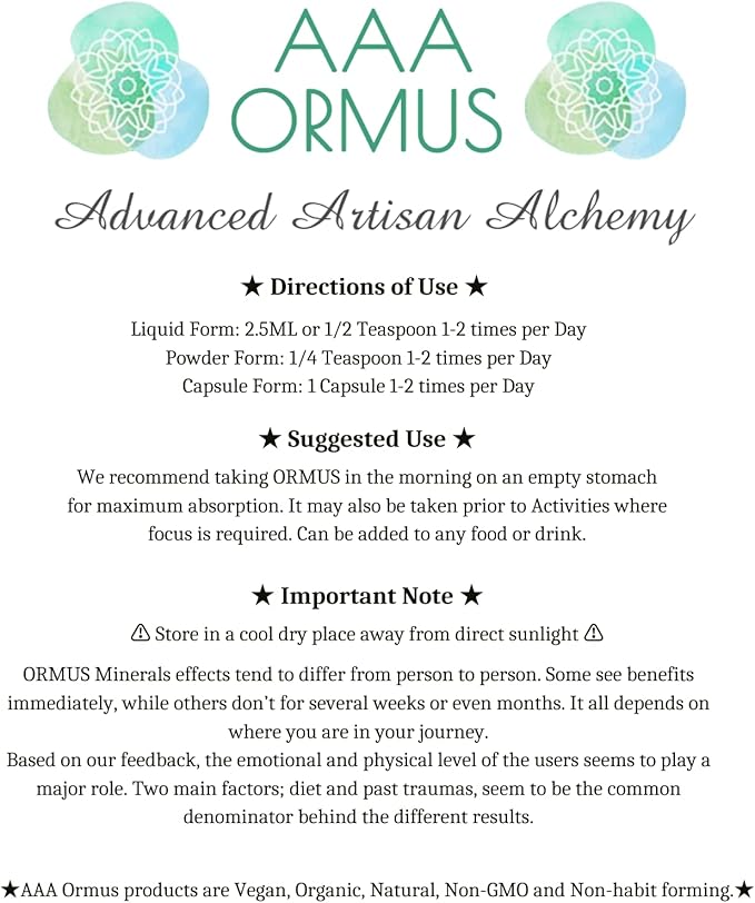 ORMUS Gold - Colloidal Gold Capsules Vegan - Monoatomic Gold Ormus - The Philosopher's Stone - 45 Count Bag