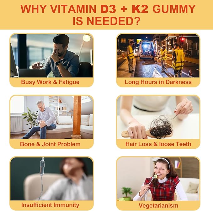 NEVISS Vitamin D3 5000IU + K2 (MK-7) 120mcg Sugar-Free Vegan Iron Gummies Supplement with Vitamin C B12 Folate &amp Turmeric - Energy &amp Immune Health