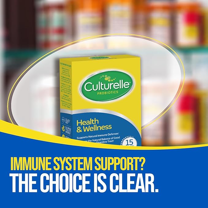 Culturelle Health &amp Wellness Daily Probiotic for Women &amp Men - 30 Count - 15 Billion CFUs &amp A Proven-Effective Probiotic Strain Support your Immune System- Gluten Free Soy Free Non-GMO