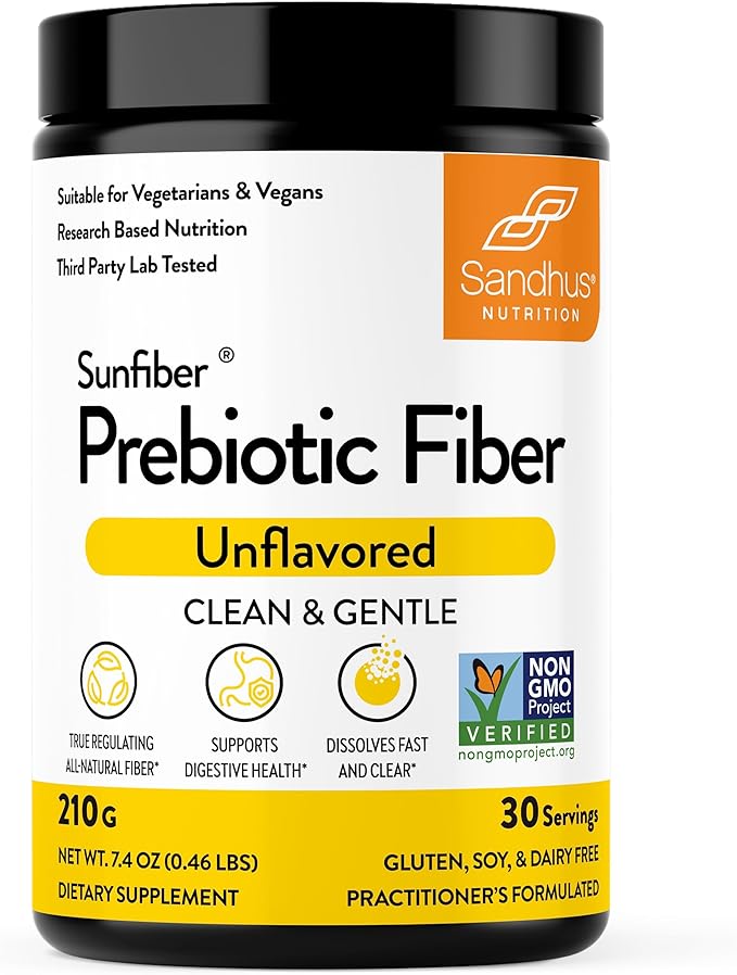Sandhu's Preibiotic Fiber Supplement Powder &amp Gut Health Capsules| Digestive Colon &amp Gut Health| Non-GMO Keto|
