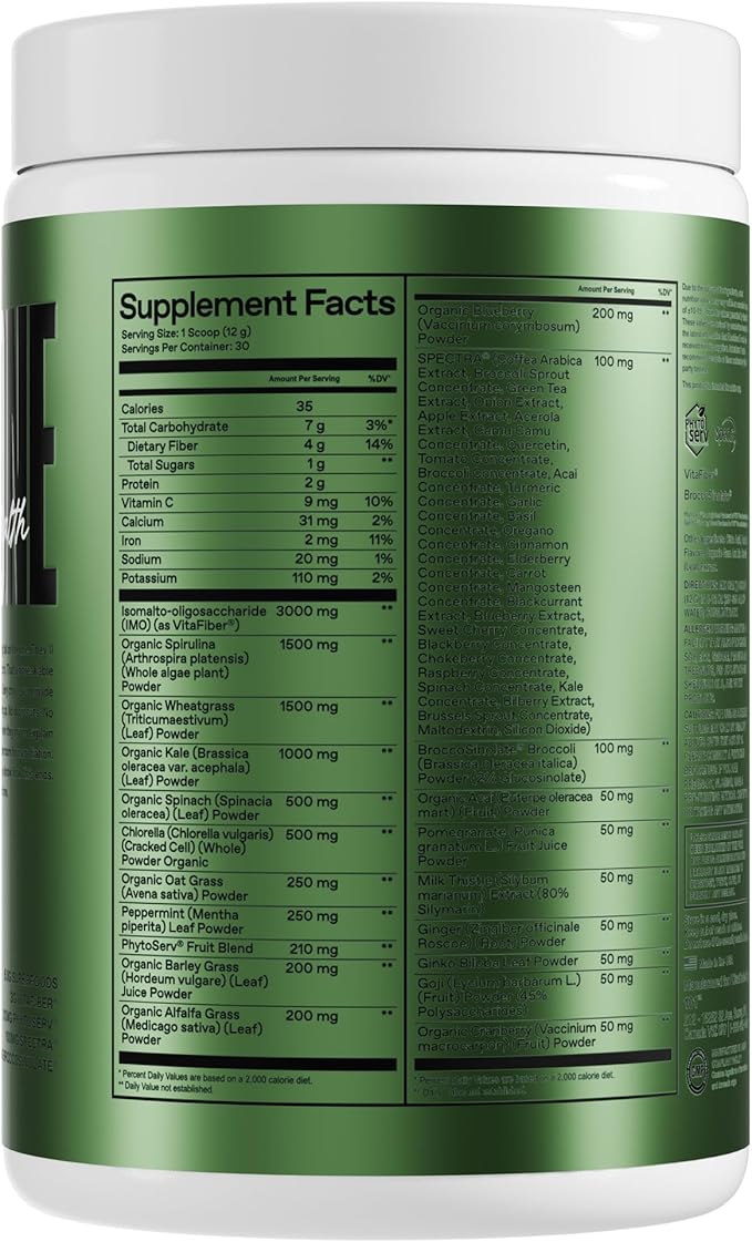 ONE of ONE Greens &amp Gut Health – Superfood Greens Powder with Prebiotics Probiotics &amp Digestive Enzymes for Gut Health Immunity &amp Energy No Artificial Sweeteners - Mixed Berry 30 Servi
