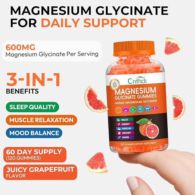 Magnesium Glycinate Gummies for Women &amp Kids High Absorption Magnesium Citrate Calcium B6 D3 Chews Gummy Relaxation Stress Relief Night Rest