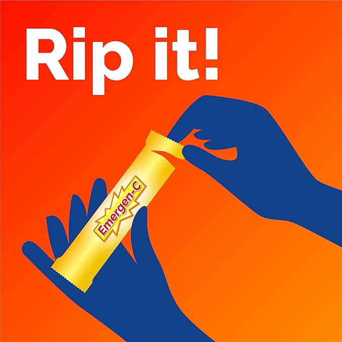 Emergen-C Crystals On-the-Go Emergen-C Immune Support Supplement with Vitamin C B Vitamins Zinc and Manganese Orange Vitality - 56 Stick Packs