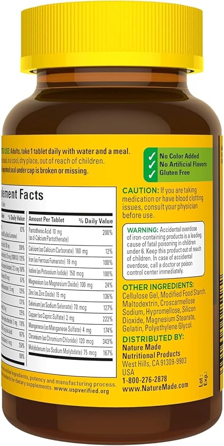Nature Made Multi Complete Tablets 130 ea (Pack of 9)
