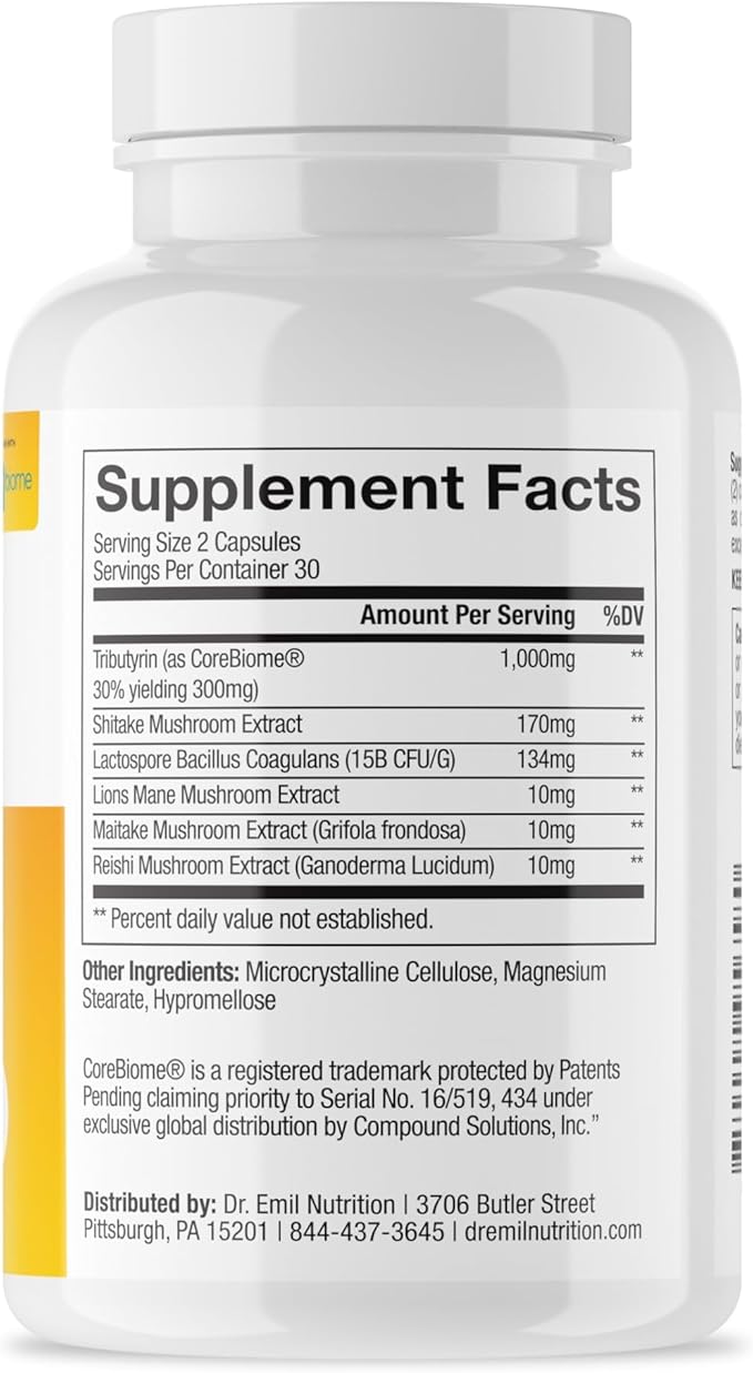 DR. EMIL NUTRITION Total Gut Health Complex - Prebiotic + Probiotic + Postbiotic Gut Health Supplements for Women and Men - Probiotics for Digestive Health &amp Gut Health 120 Capsules