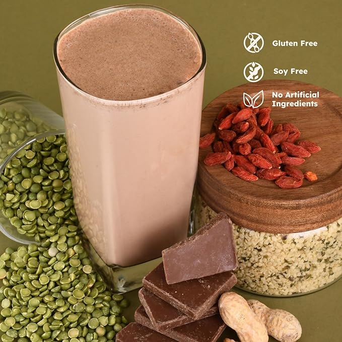 Earth Fed Muscle Common Ground Plant Protein Powder – Chocolate Peanut Butter Protein Powder with MCT Oil Soy &amp Gluten Free No Added Sugar Keto - 30 Servings