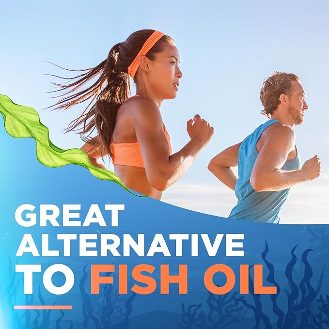 Algae Omega 3 1500mg - Vegan Supplement with Patented Life's Omega 3 - High Dose EPA &amp DHA - Better Than Fish Oil - Supports Heart Brain Joint Health - 90 Vegan Softgels