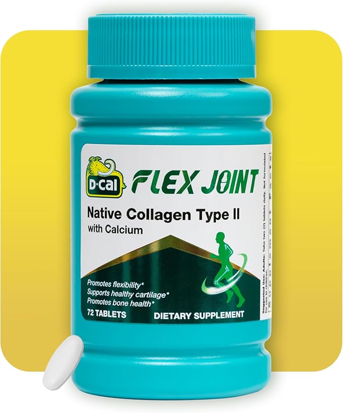 D-Cal Flex Joint | Joint Support Supplement for Women | Native Collagen Type II Calcium &amp BioPerine® | Rebuild Cartilage Improve Flexibility &amp Strengthen Bones | 72 Tablets Made in USA