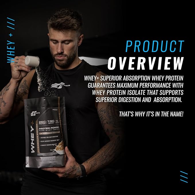 EC Sports Whey+ Protein Powder Chocolate Peanut Butter Mix w/Digestive Enzymes - Isolate Supplement Collagen Peptides w/Swift Reform - 30 Servings