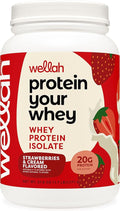 Wellah Protein Your Whey (30 Servings Strawberries and Cream) Whey Protein Isolate (WPI)