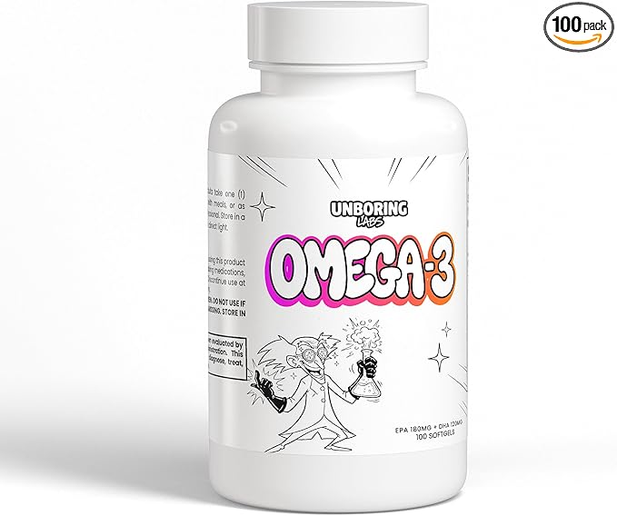 Omega-3 EPA 180mg + DHA 120mg Fish Oil Softgels 100 Count 0.38 lb