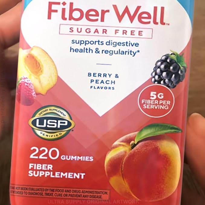 vita_fusions Fiber Well Gummies (220 Count - Value Pack) Sugar Free Daily Fiber Supplement 5g Prebiotic Fiber for Digestive Regularity