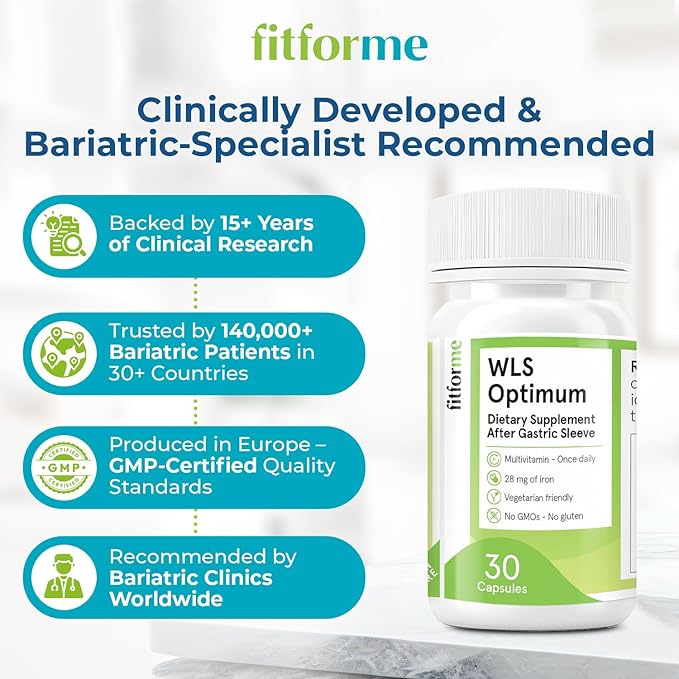 FitForMe Bariatric Multivitamin Tailored for Gastric Sleeve Surgery – One-a-Day Capsule 30-Day Supply Easy-to-Swallow WLS Optimum Capsule Scientifically Formulated – for Men &amp Women