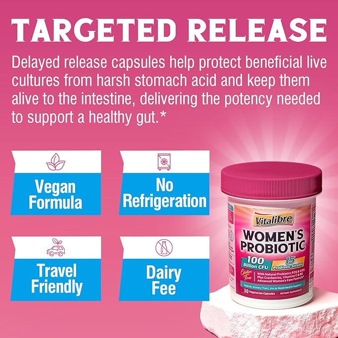 Women's Probiotics 100 Billion CFU &amp Magnesium Complex Supplement 10-in-1 420mg