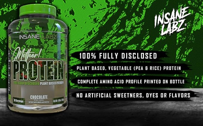 Insane Labz Mother Protein100% Fully Disclosed Plant Based Protein (28 Servings Chocolate)
