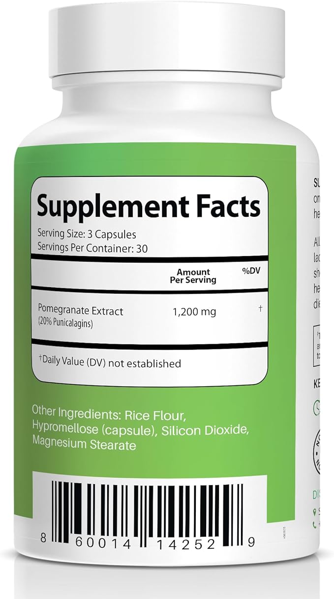 Naturals Mitochondrial Supplements with 1200 mg Pomegranate Extract | Antioxidant Formula for Energy &amp Vitality | Daily Vitamin for Energy and Cellular Health | 90 Capsules