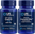 Life Extension Super Ubiquinol CoQ10 with PQQ 100 mg | Advanced Curcumin Elite™ Turmeric Extract Ginger &amp Turmerones | Heart &amp brain health support healthy inflammatory and immune responses