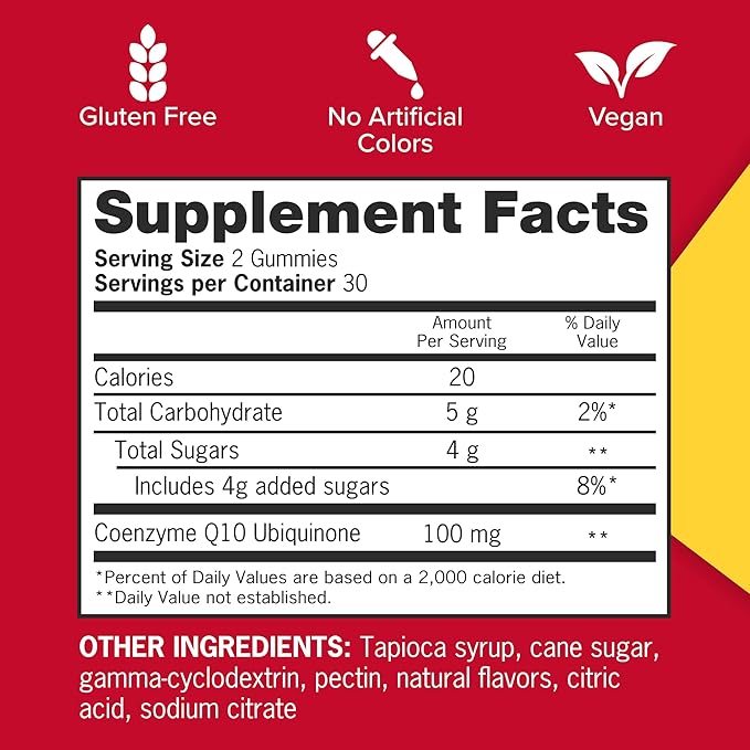 Qunol CoQ10 Gummies CoQ10 100mg Delicious Gummy Supplements Helps Support Heart Health Vegan Gluten Free Ultra High Absorption 2 Month Supply (60 Count Pack of 2)