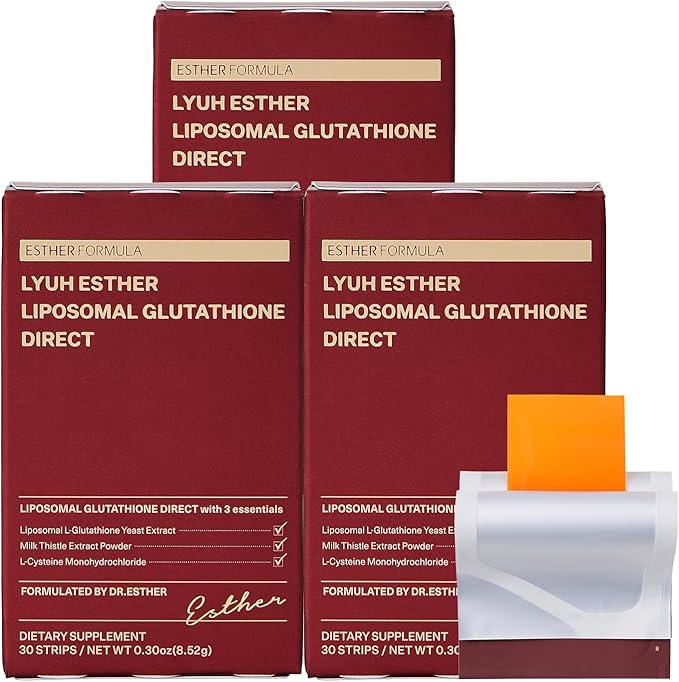 ESTHER FORMULA Liposomal Glutathione Strips (90 ct) - Glutathione Direct Antioxidant Support &amp Skin Brightening | Fast-Absorbing Oral Beauty Film | Korean Supplement | Made in USA