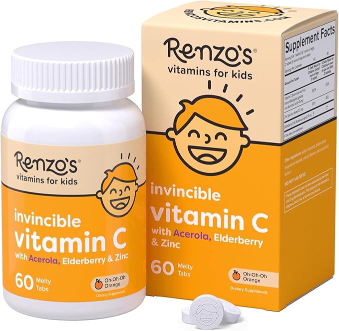Renzo's Vitamins Kid Essential Bundle - Probiotic Vitamin C with Elderberry &amp Zinc for Immune Support Picky Eater Kids Multivitamin and Hercules Calcium