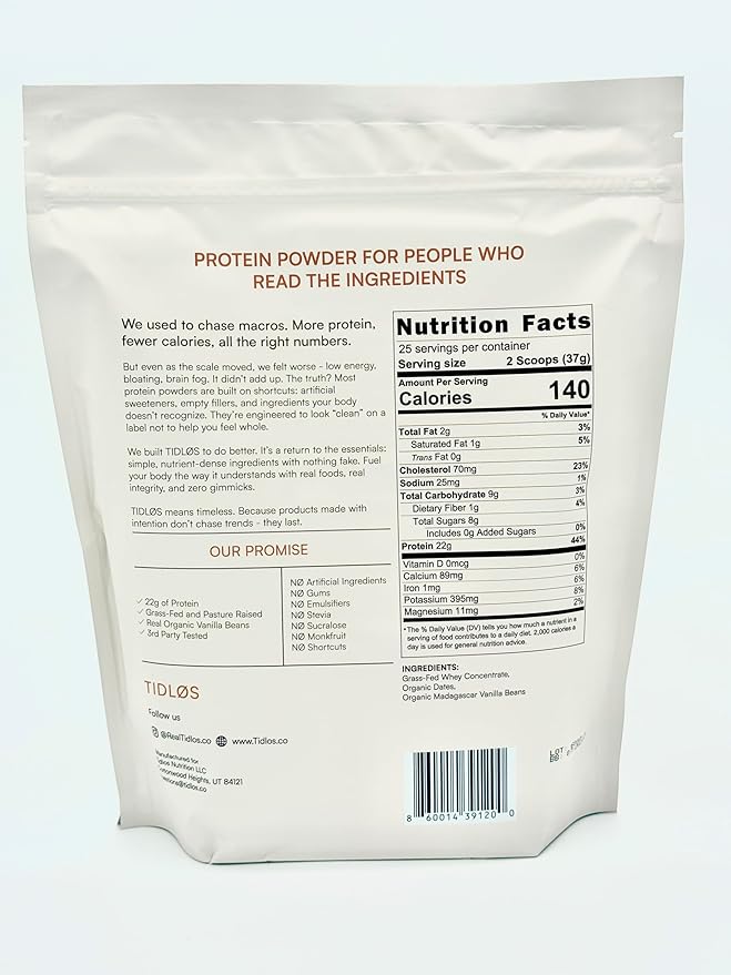 TIDLOS Grass-Fed Protein Powder (Vanilla)