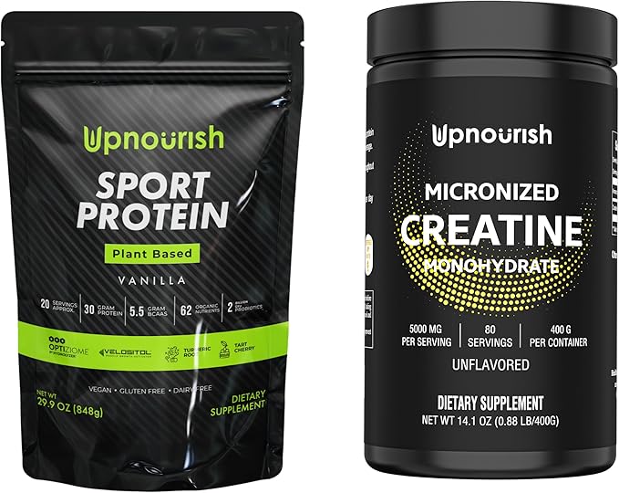 UpNourish Vegan Sport Protein Vanilla and Micronized Creatine