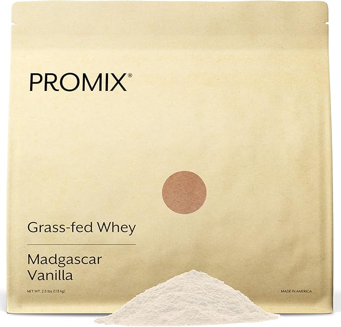 ProMix Nutrition Whey Protein Powder Vanilla - Grass-Fed - ­Post Workout Fitness &amp Nutrition Shakes Smoothies Baking &amp Cooking Recipes - Gluten-Free &amp Keto-Friendly - 2.5 Pound (Pack of