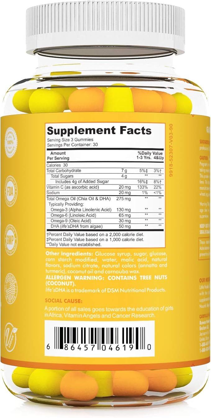 RUWAA NUTRITION Omega 3 Gummies DHA Gummies and 1mg Melatonin Gummies | No Fish No After-Taste Non-Habit Forming Gluten Free Non-GMO Made in USA.