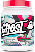 GHOST Clear Whey Isolate Protein Powder Strawberry Watermelon - 1.57 LB Tub 25G of Whey Protein - Post Workout Drink for Muscle Gain &amp Recovery – Sugar Free Soy Free &amp Zero Fat 20 Servings