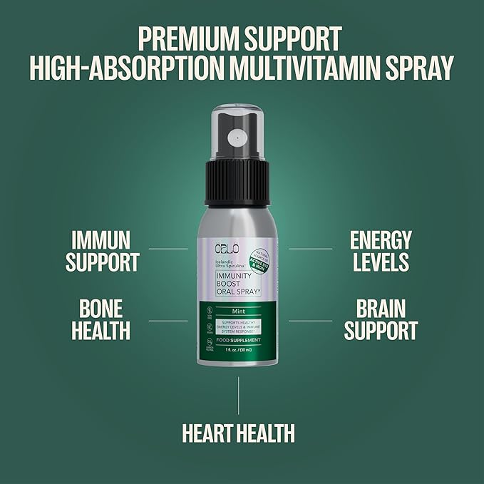 Orlo Immunity Boost Multivitamin for Adults with VIT B12 &amp B Vitamin Complex Vegan Vitamin D3 &amp Icelandic Ultra Spirulina – Fast-Absorbing Immune &amp Energy Support Mint Flavour 60 Servin