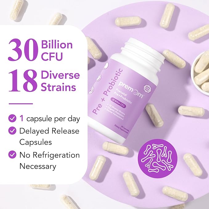 Premom Male Sperm Fortify Capsules - Male Fertility Supplements for Men Prenatal Pre &amp Probiotics for Women Bundle – Fertility Support for Women – 120 Count