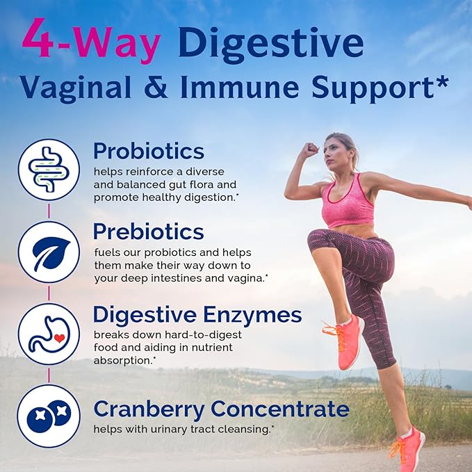 Innate Vitality Women's Probiotic Wellness Bundle | Advanced Gut &amp Intimate Health Support | Probiotics with Prebiotics Multiple Strains | Cranberry Vitamin C &amp B6 | Non-Refrigerated Daily C