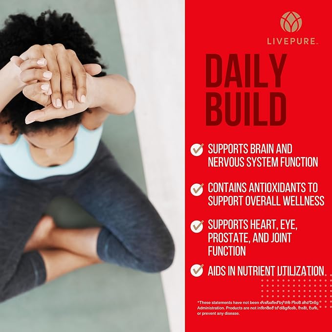 PURE Daily Build | 120 Capsules | Advanced Multivitamin Supplement | Enhanced with Essential Vitamins Minerals and Superfruits for Immune Support | Heart Health Bone Strength Brain Functionality