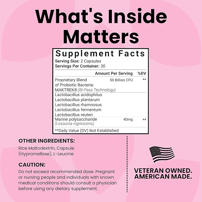 Luma Nutrition Probiotics for Women with Prebiotics - 50 Billion CFU - Formulated for Digestive Immune &amp Feminine Support - 60 Capsules
